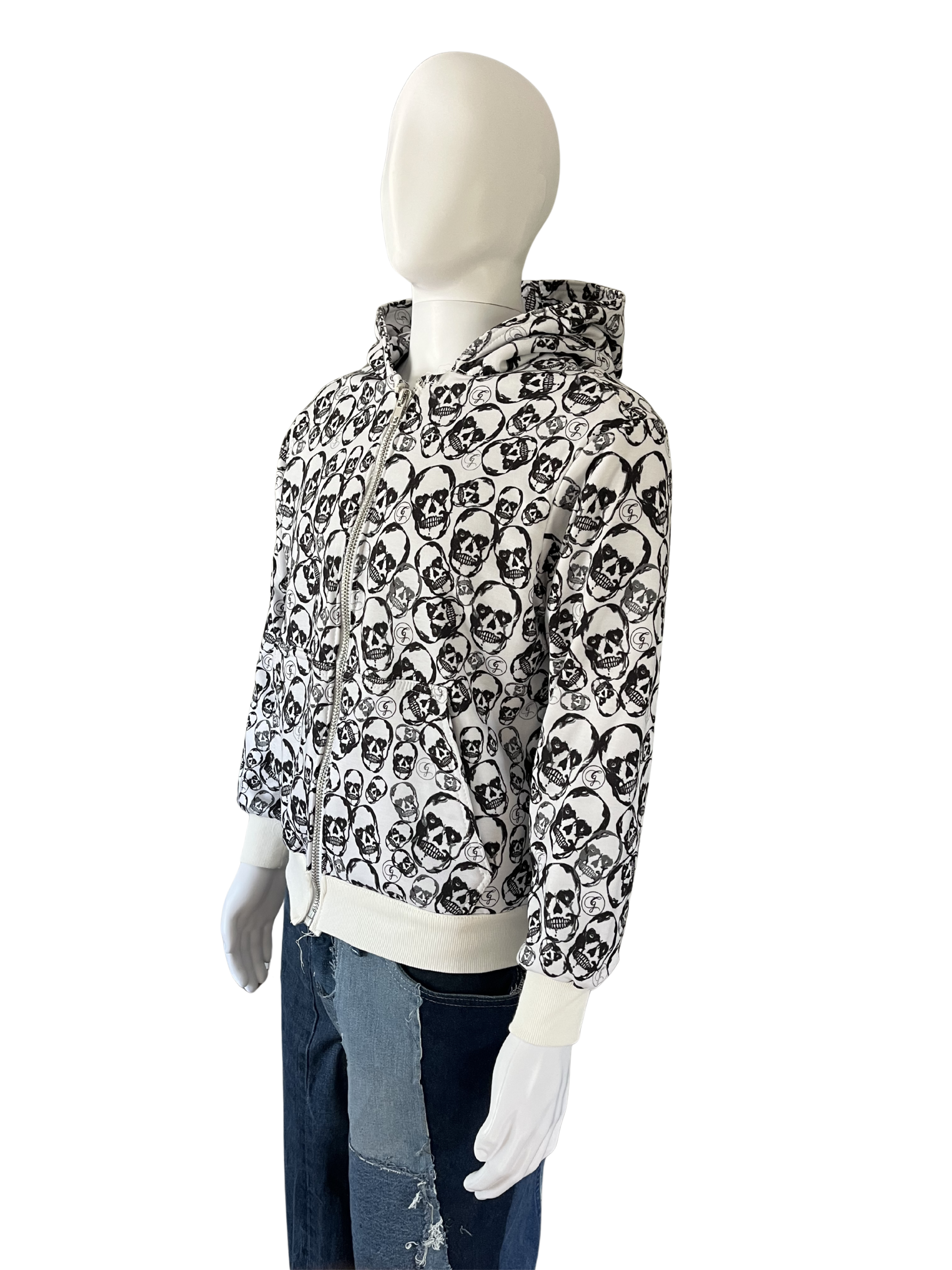 Skull zip Hoodie