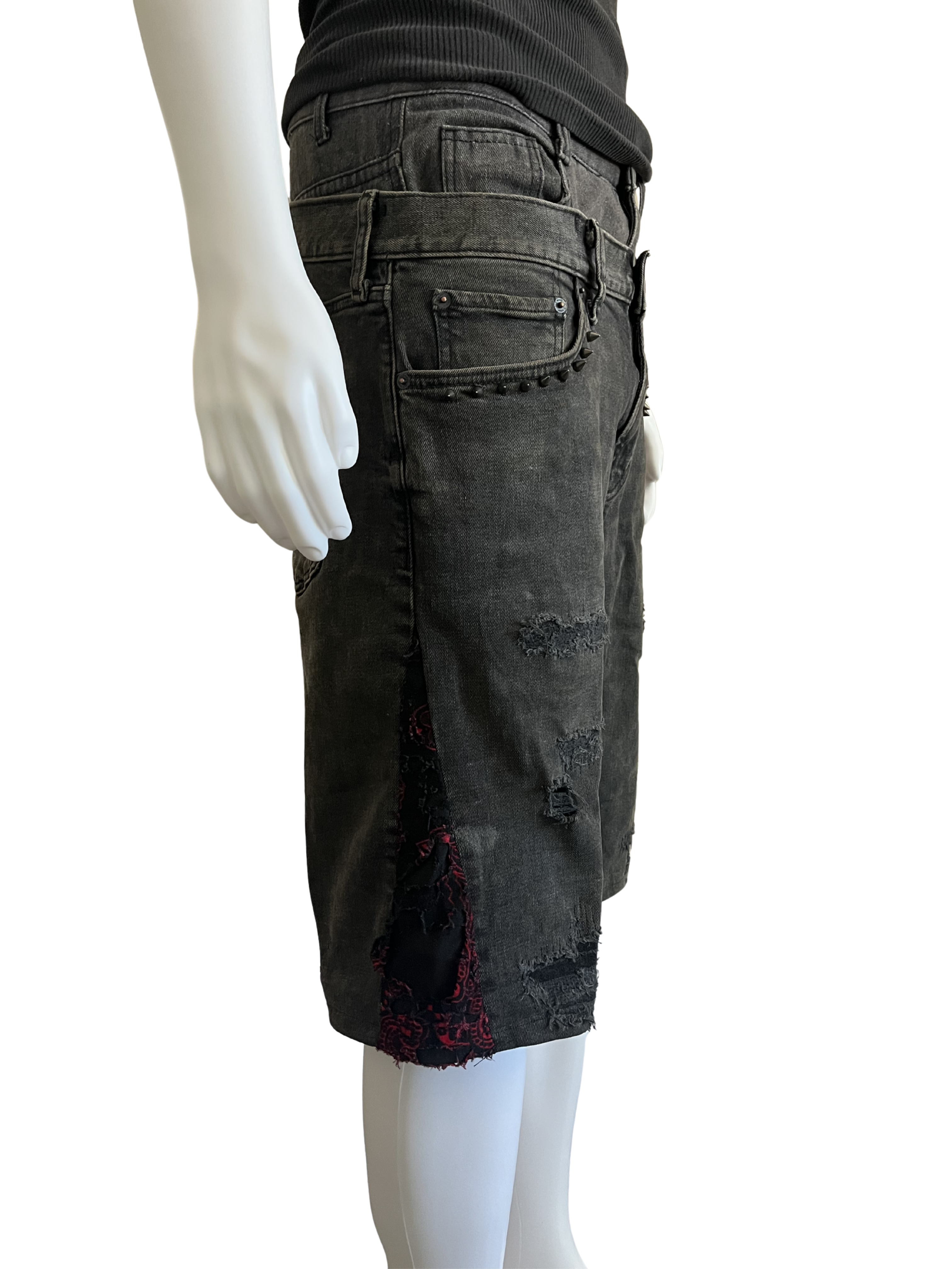 Double Waisted Grey Wash Jorts