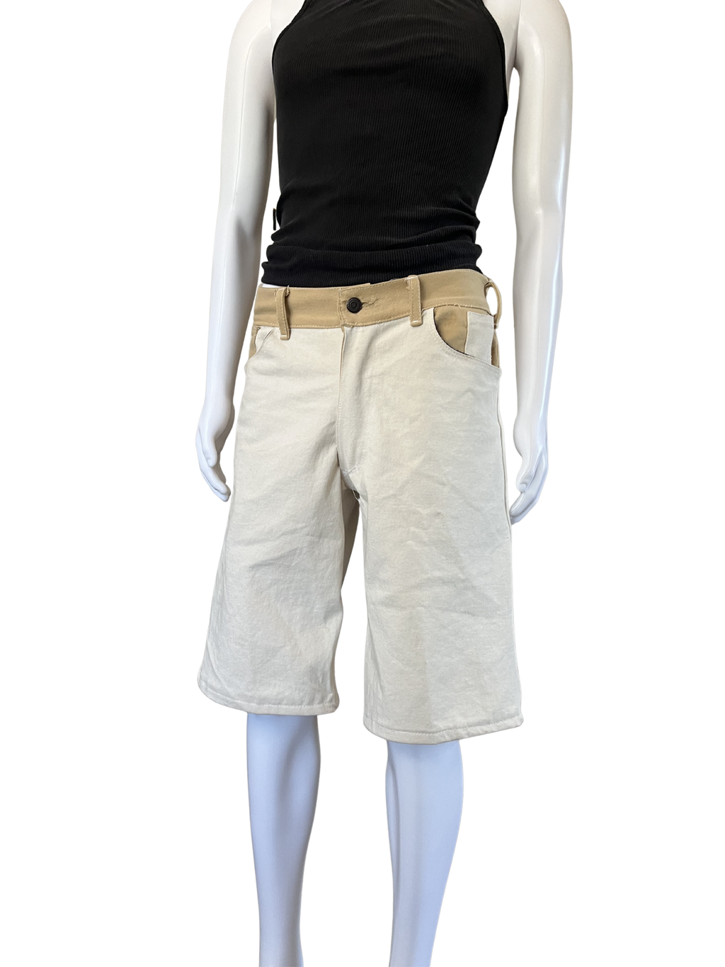 Two-tone White Jorts