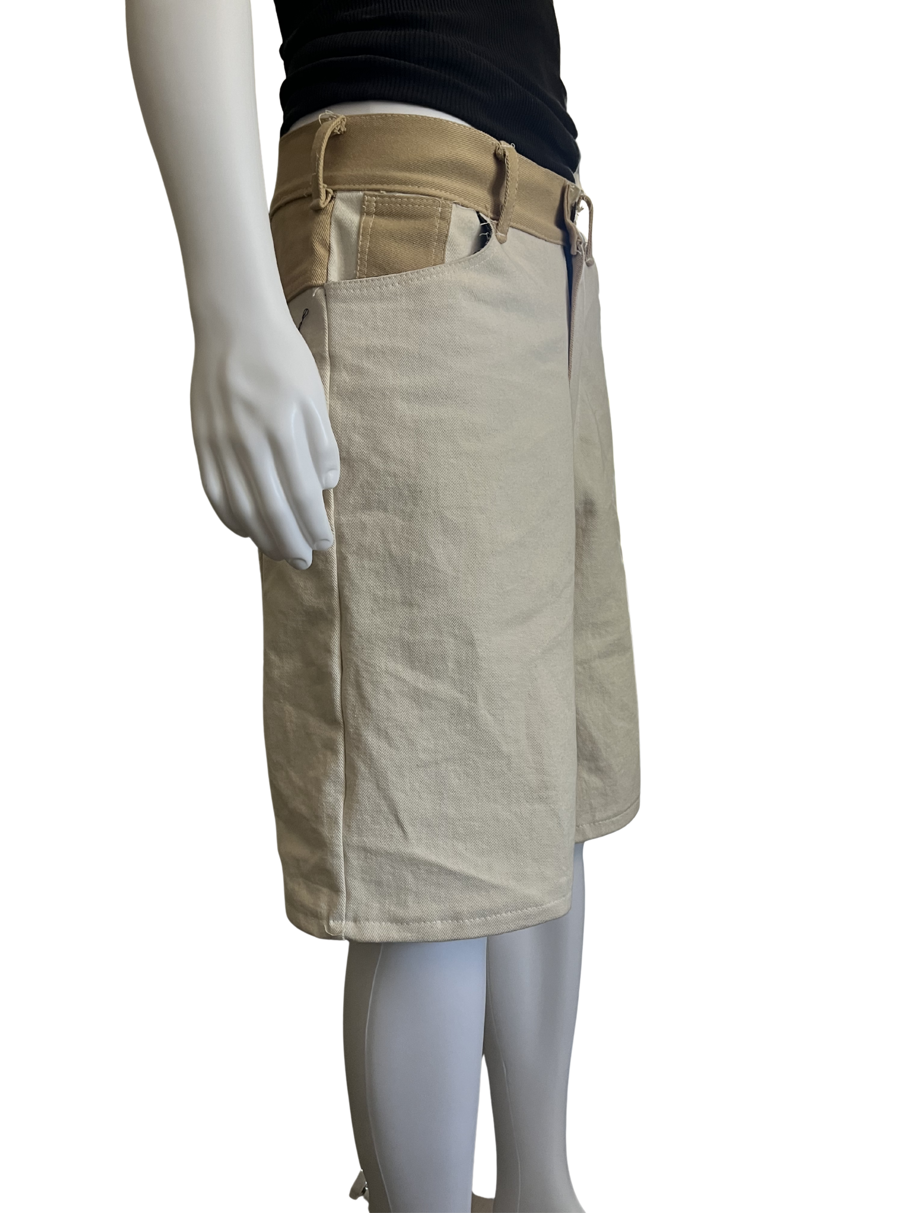 Two-tone White Jorts