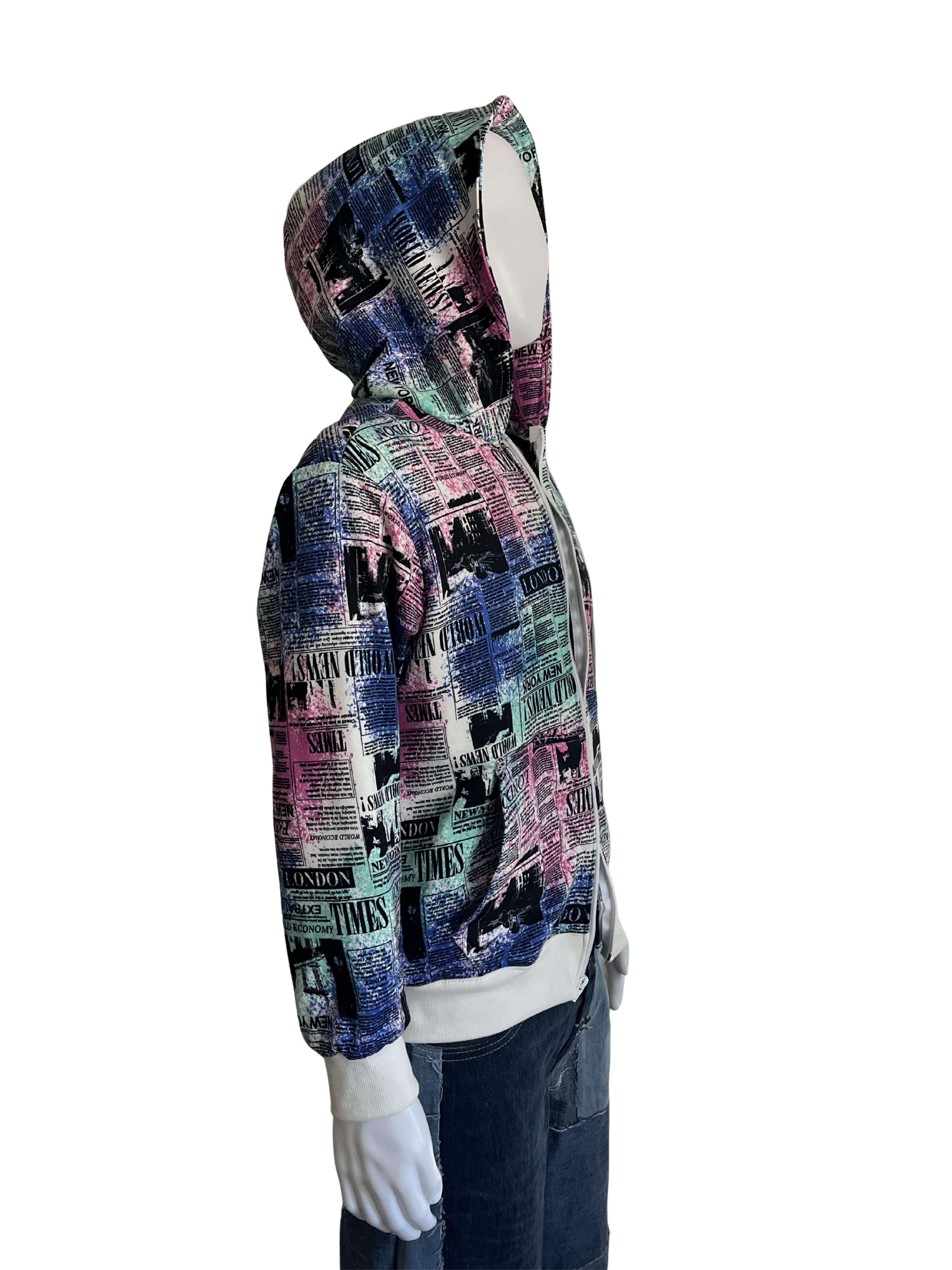Dyed Newspaper Zip-Up