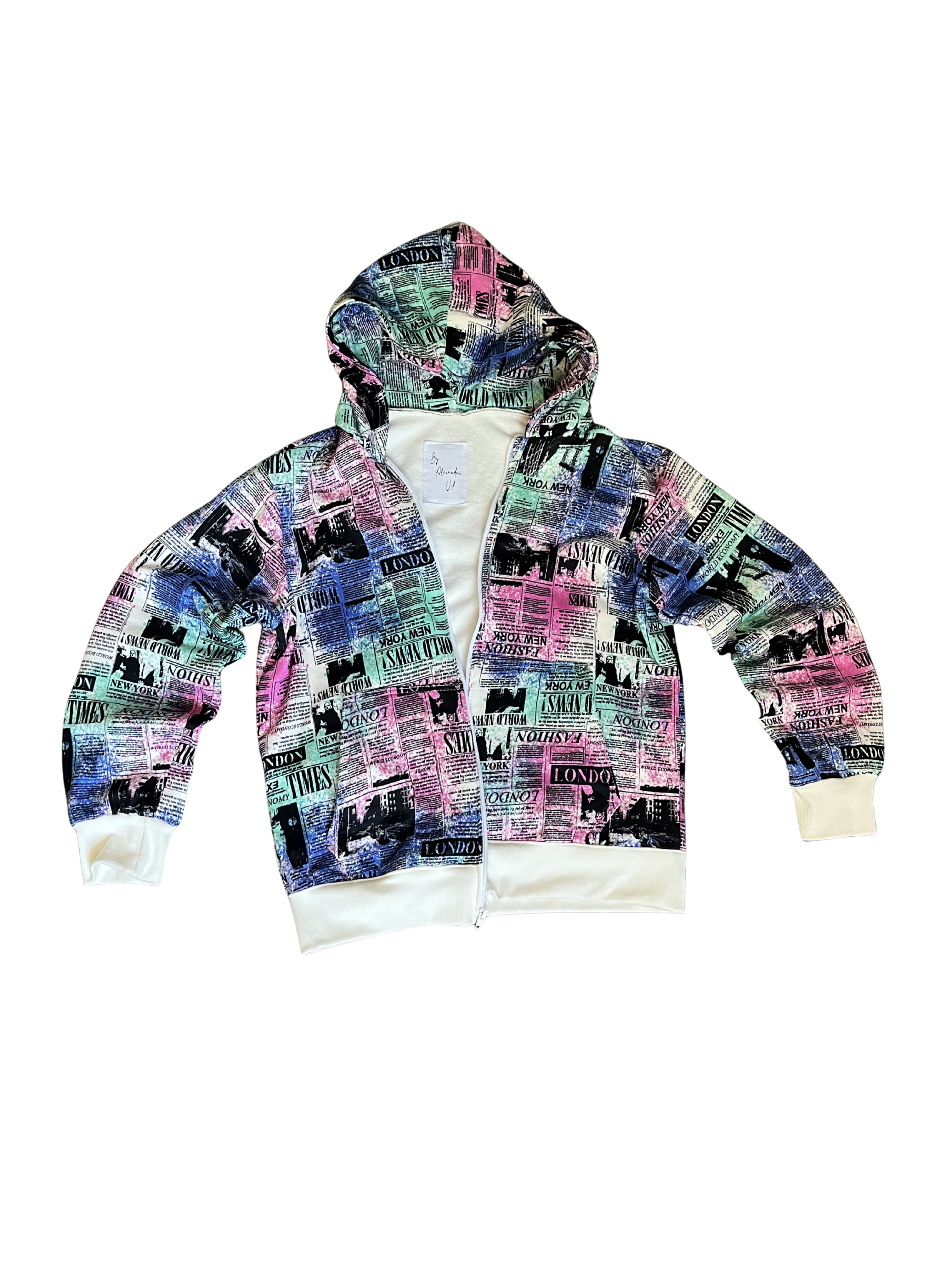 Dyed Newspaper Zip-Up
