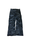 Black Leather Skull Patch Denim Jeans