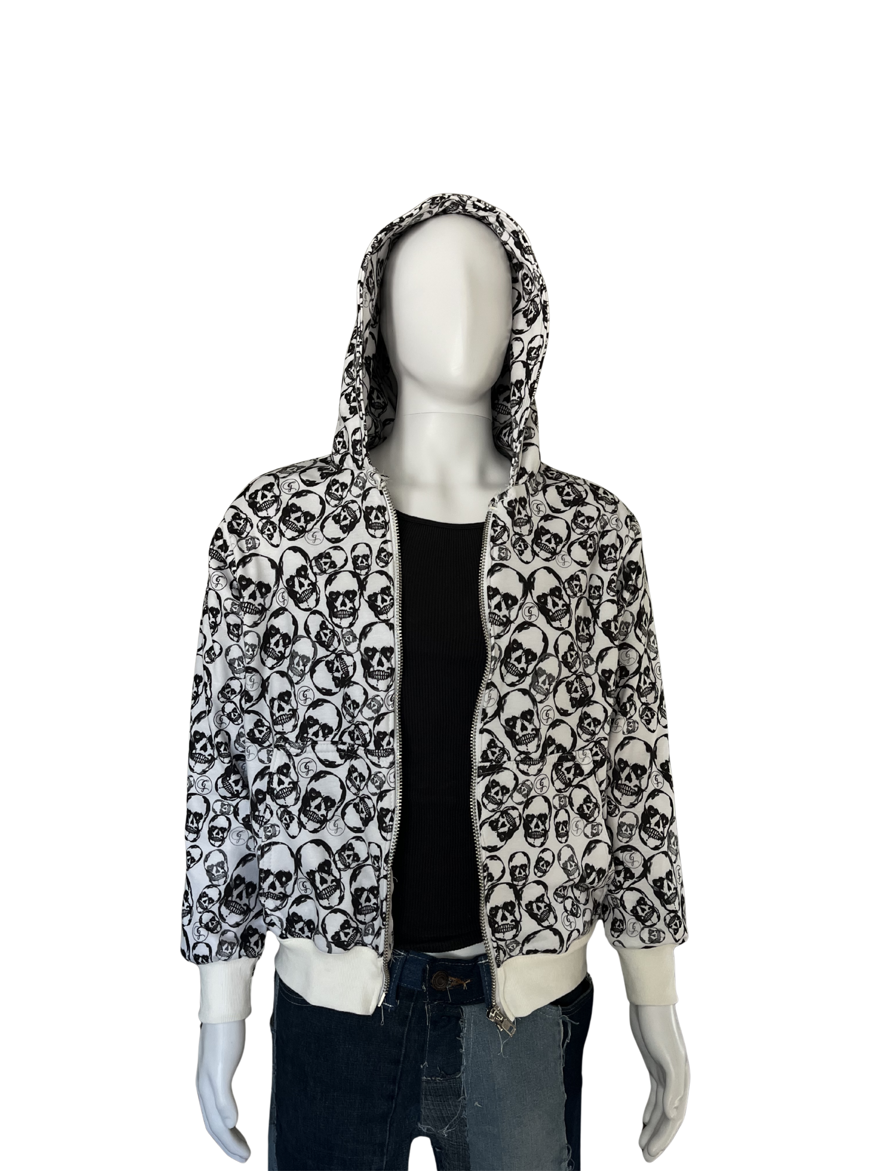 Skull zip Hoodie